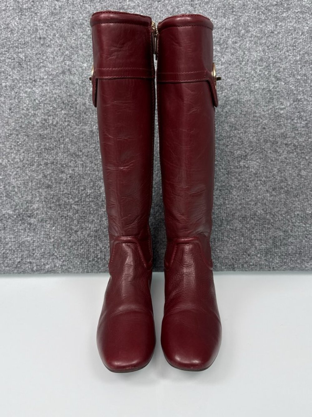 Tory Burch Classic Tall Riding Boot Burgundy Women's 6.5 - Picture 4 of 13